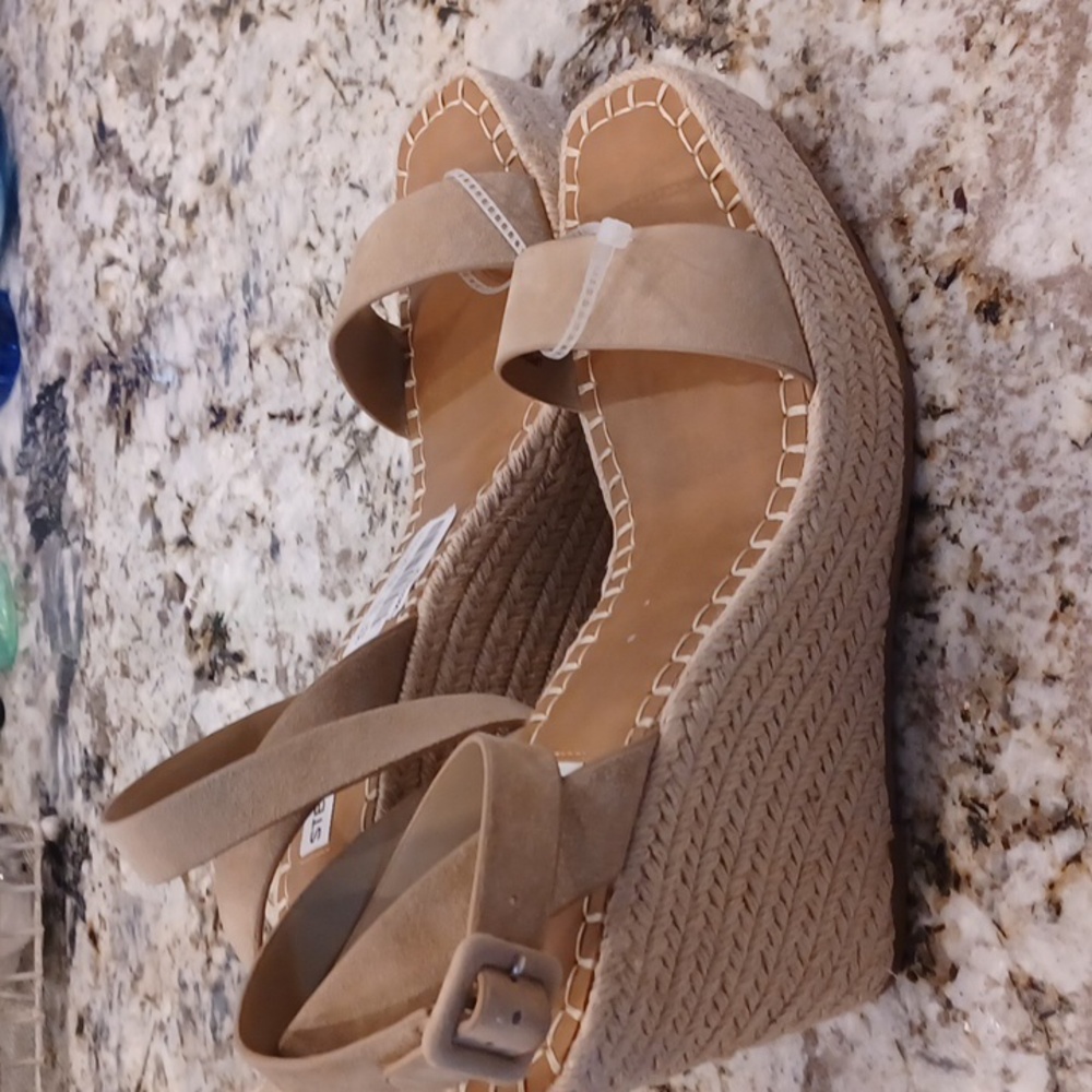 NEW Steve Madden URI Womens Udell Embellished Wedge Espadrilles Size 10